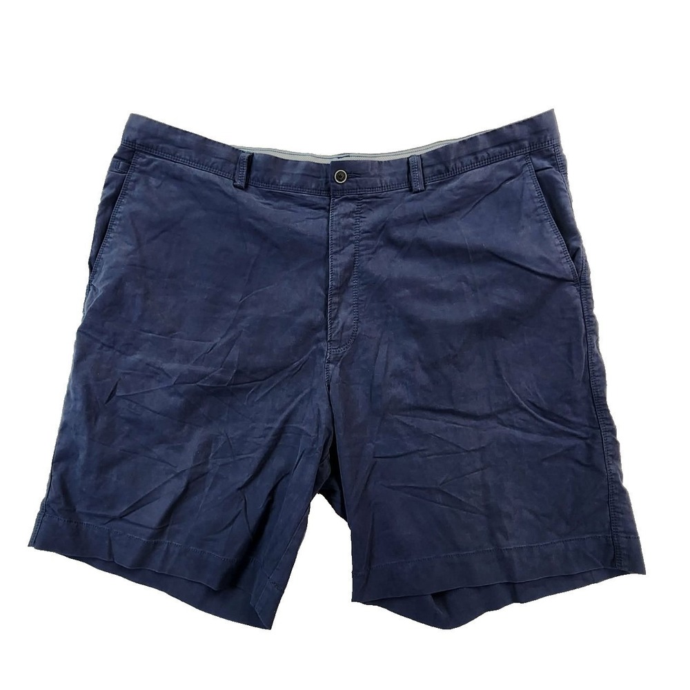 Tommy Bahama Chino Shorts Navy Blue Mens 42 Cotton Tencel Blend Stretch Casual